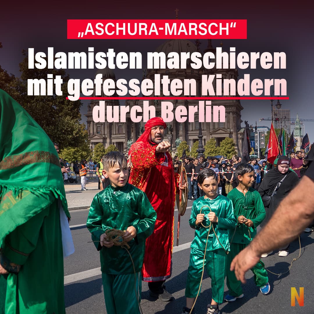 Islamisten marschieren mit gefesselten Kindern durch Berlin