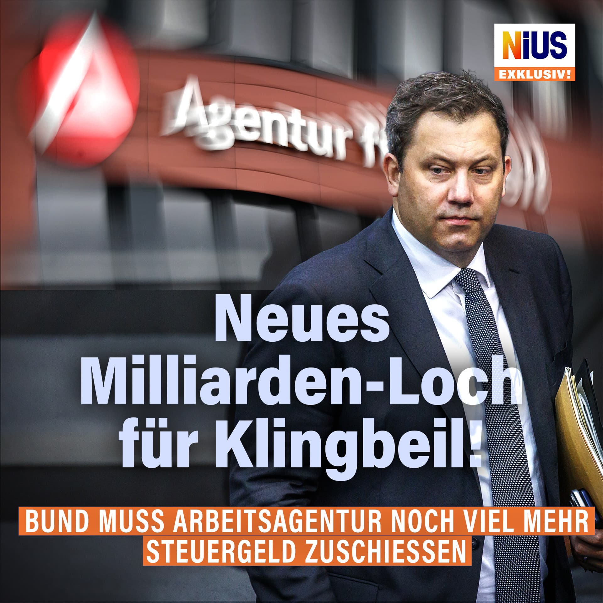 Neues 13-Milliarden-Loch für Klingbeil! Bund muss Arbeitsagentur noch viel mehr Steuergeld zuschießen