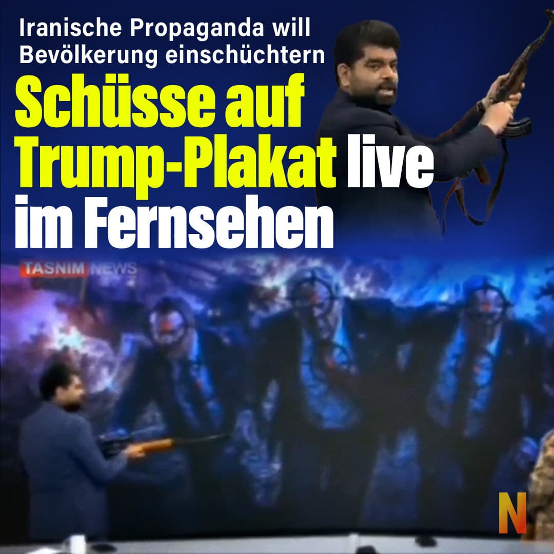 Schüsse auf Trump-Plakat live im Fernsehen! Iranische Propaganda will Bevölkerung einschüchtern