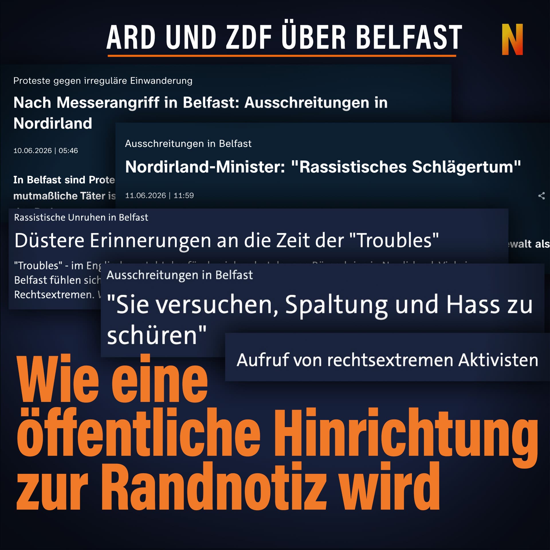 ARD und ZDF über Belfast: Wie eine öffentliche Hinrichtung zur Randnotiz wird