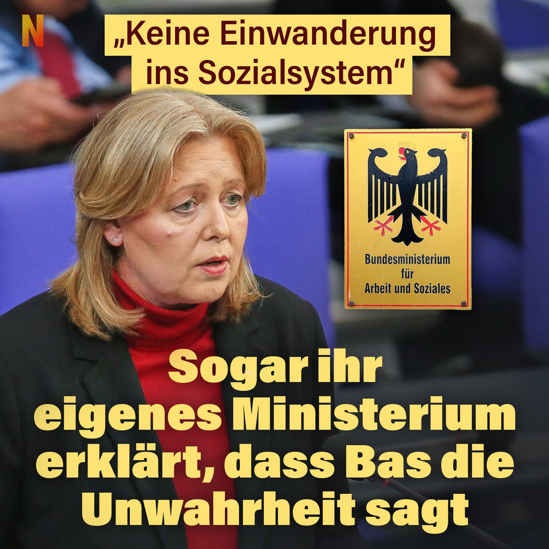 Sogar ihr eigenes Ministerium erklärt, dass Bas die Unwahrheit sagt