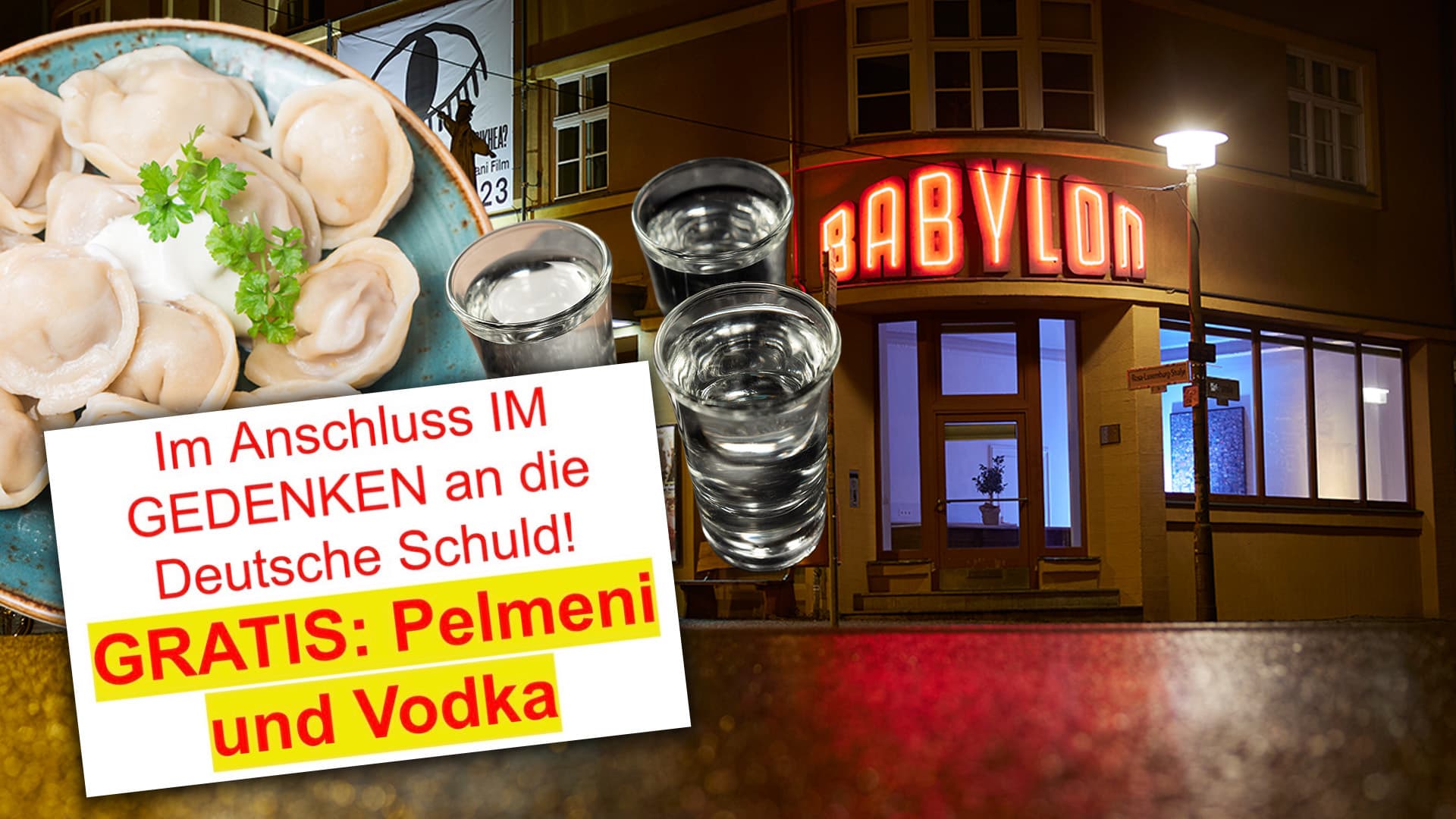 Berliner Kino gedenkt der „Deutschen Schuld” mit „Gratis: Pelmeni und Vodka”