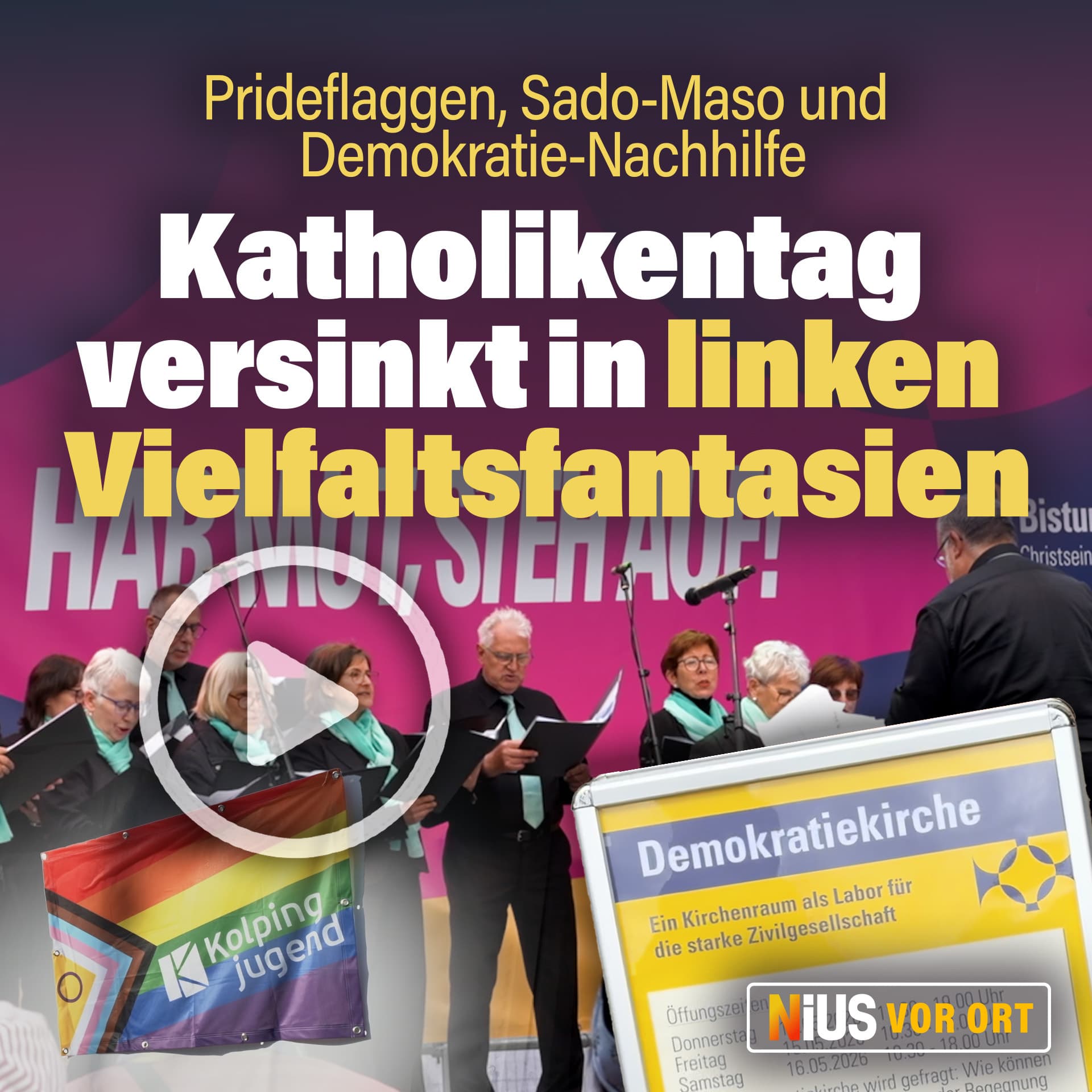 Prideflaggen, Sado-Maso und Demokratie-Nachhilfe: Katholikentag versinkt in linken Vielfaltsfantasien