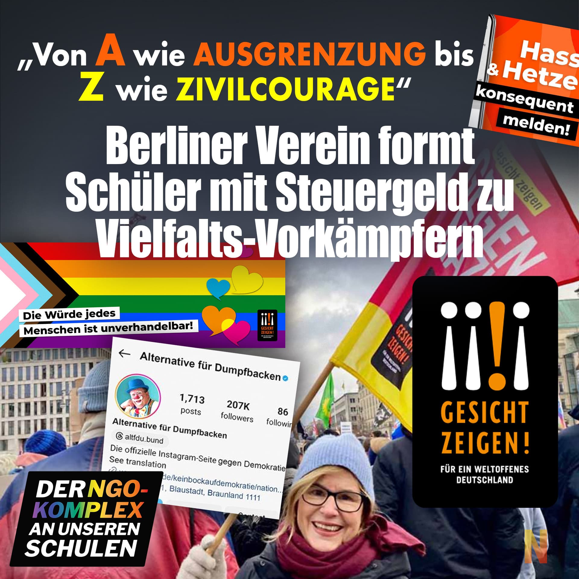 „Von A wie Ausgrenzung bis Z wie Zivilcourage“: Berliner Verein formt Schüler mit Steuergeld zu Vielfalts-Vorkämpfern