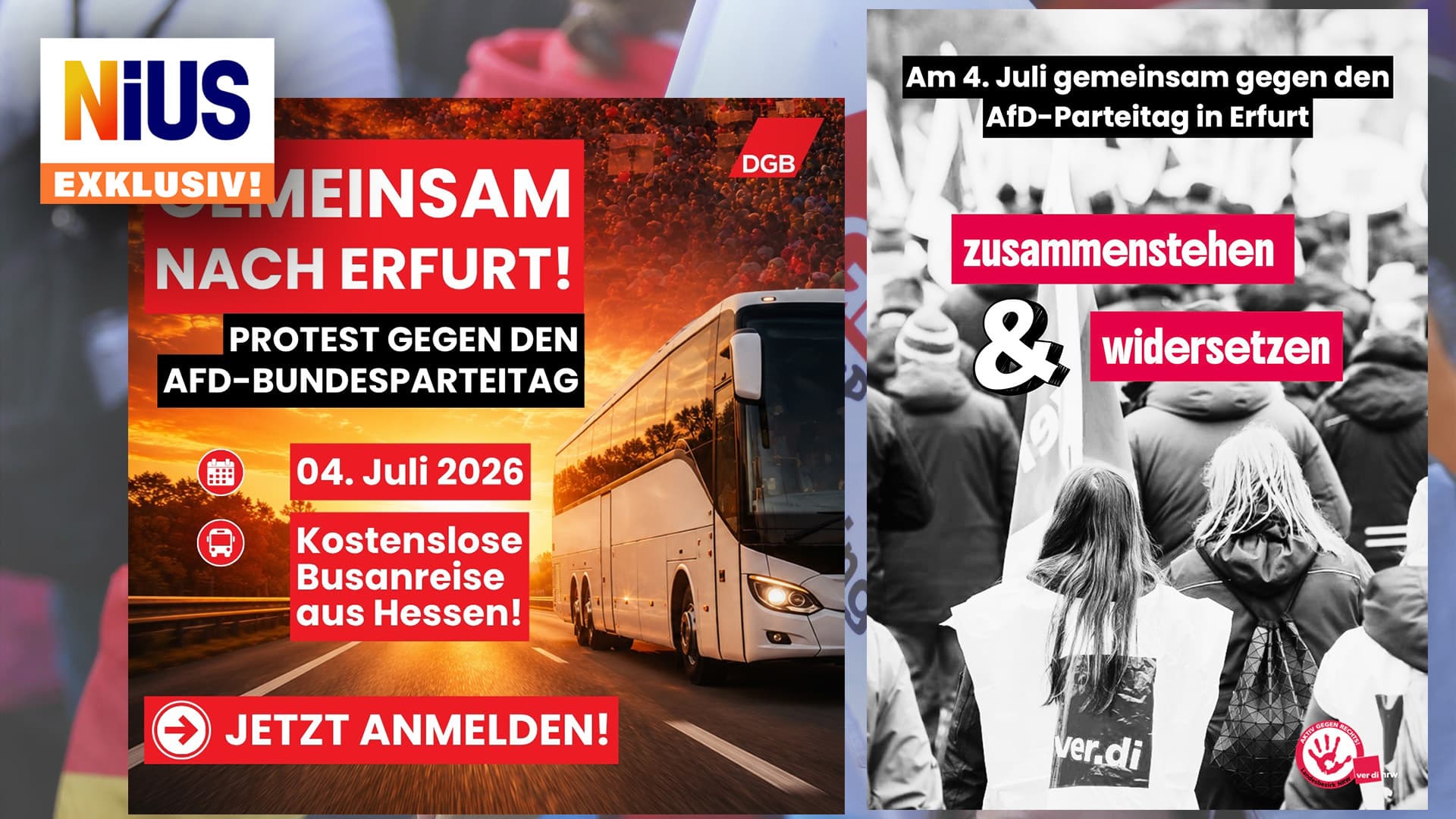Wie Verdi und DGB mit Steuergeld die Blockade des AfD-Parteitags organisieren