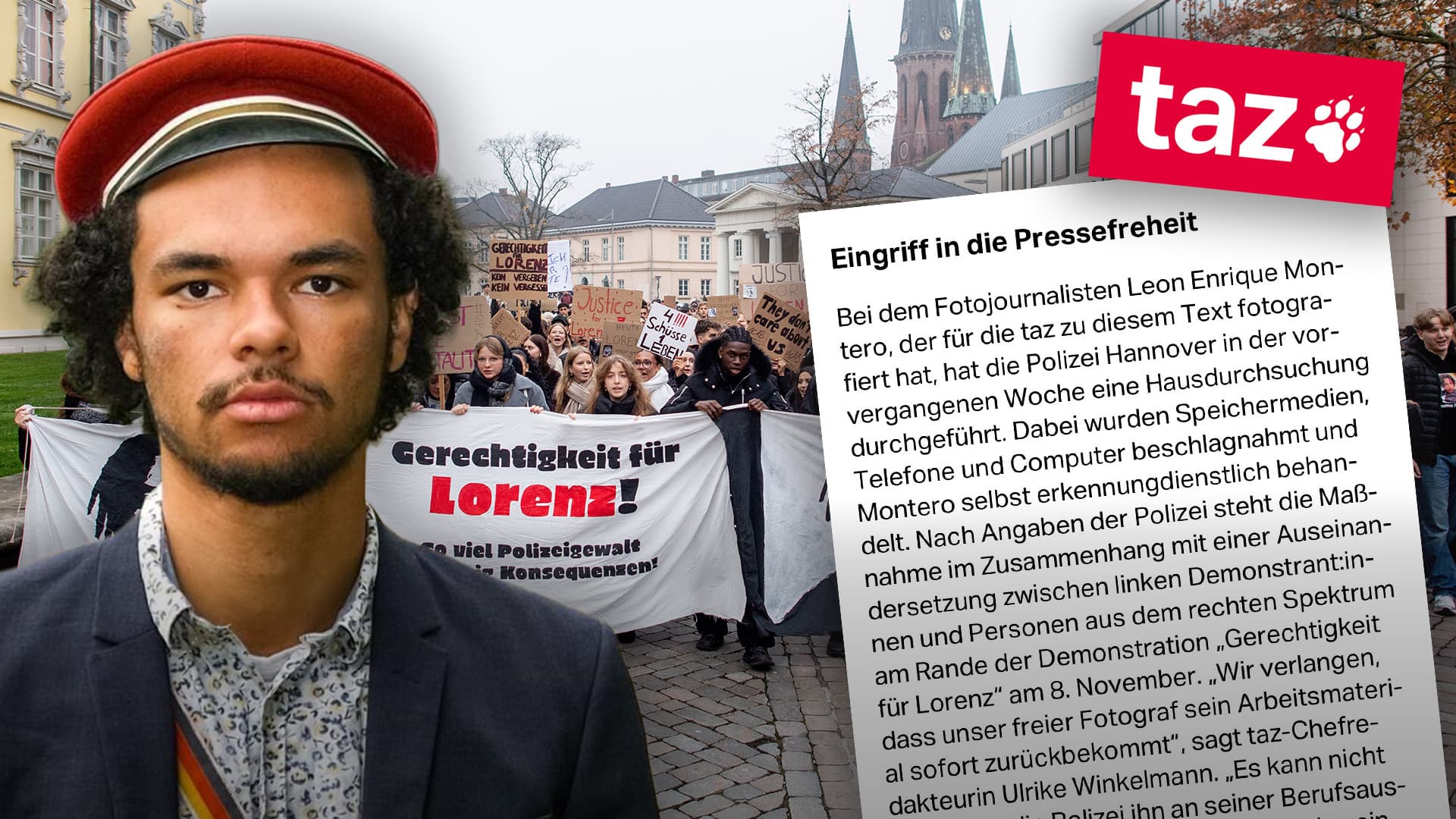 Hausdurchsuchung bei linkem Fotografen: Die taz spricht von „Angriff auf Pressefreiheit“, doch die Staatsanwaltschaft ermittelt wegen Körperverletzung