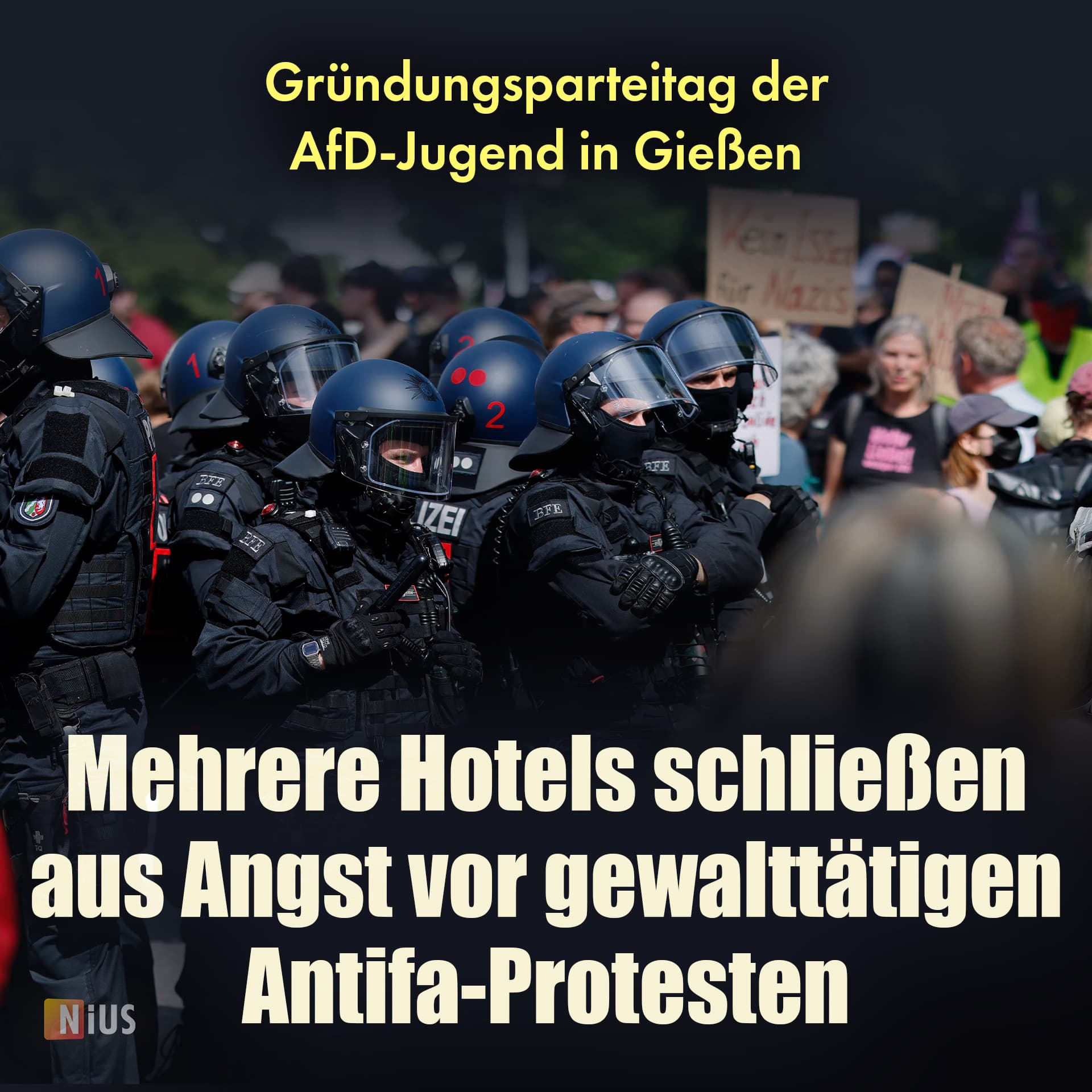 Gründungsparteitag der AfD-Jugend in Gießen: Mehrere Hotels schließen aus Angst vor gewalttätigen Antifa-Protesten
