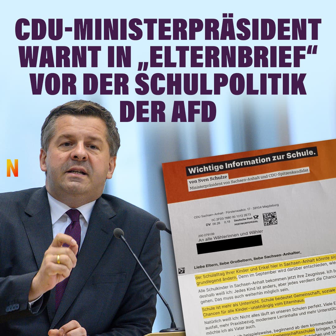 CDU-Ministerpräsident warnt in „Elternbrief“ vor der Schulpolitik der AfD