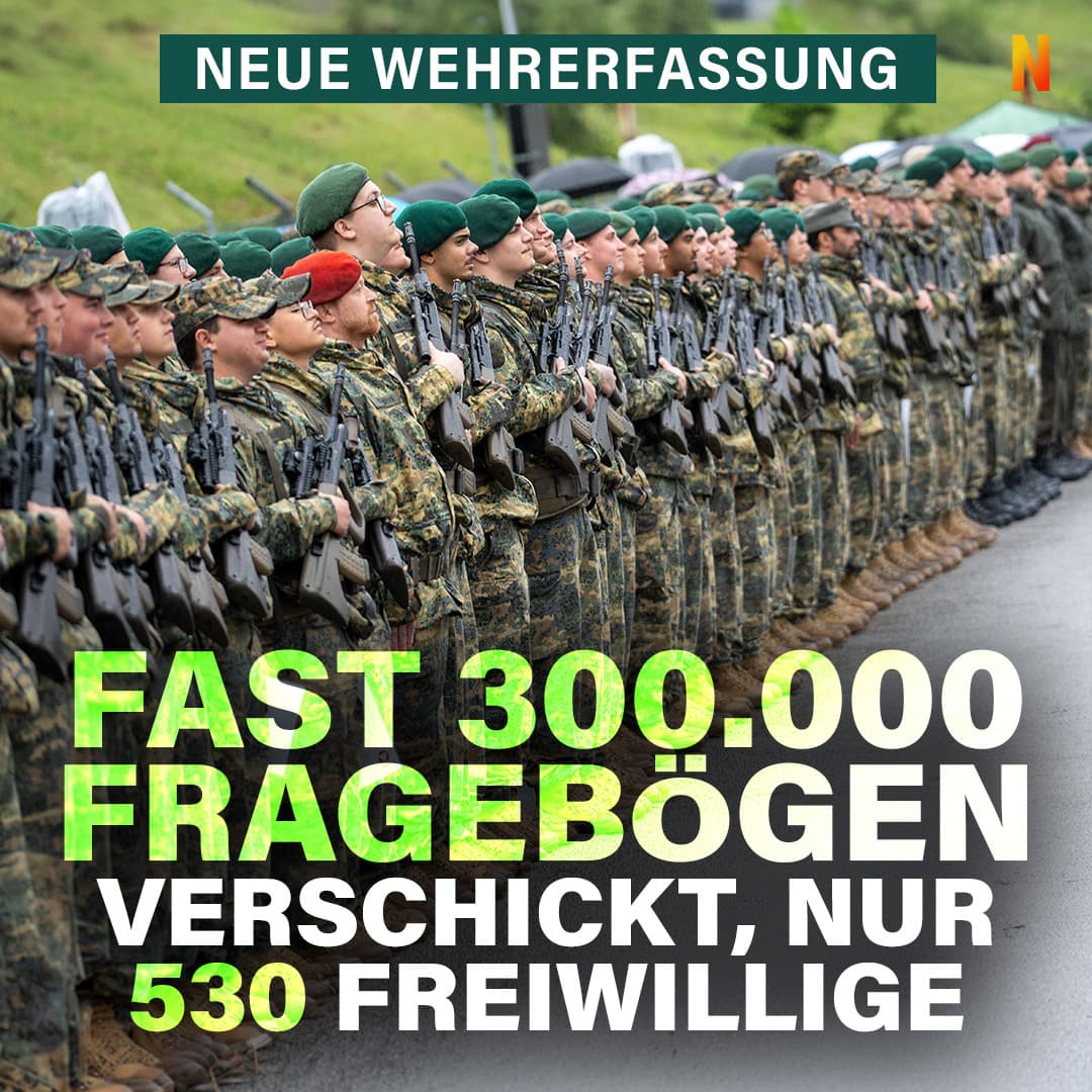 Neue Wehrerfassung: Fast 300.000 Fragebögen verschickt, nur 530 Freiwillige