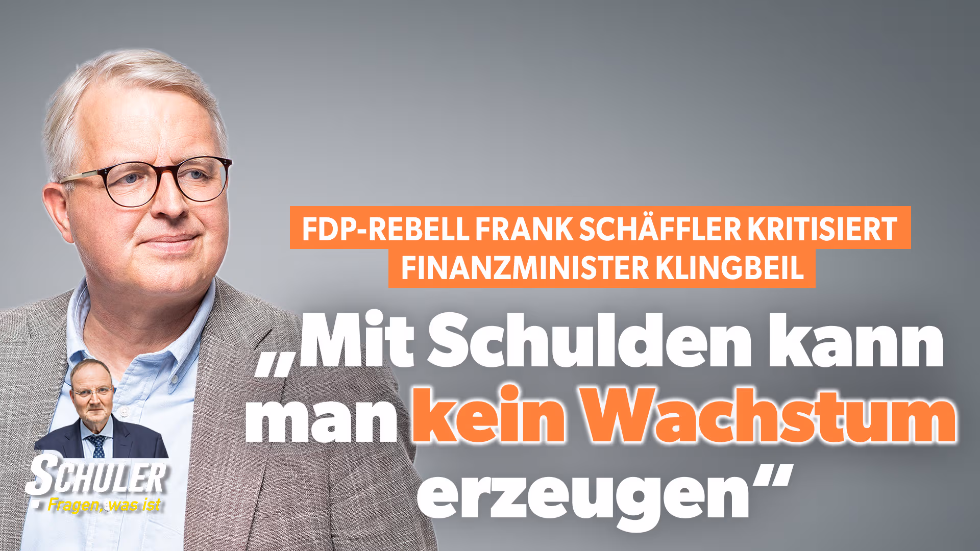 FDP-Rebell Frank Schäffler kritisiert Klingbeil: „Mit Schulden kann man kein Wachstum erzeugen“