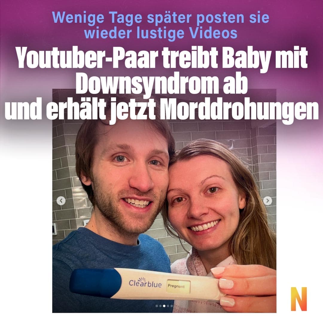 Youtuber-Paar treibt Baby mit Downsyndrom ab und erhält jetzt Morddrohungen