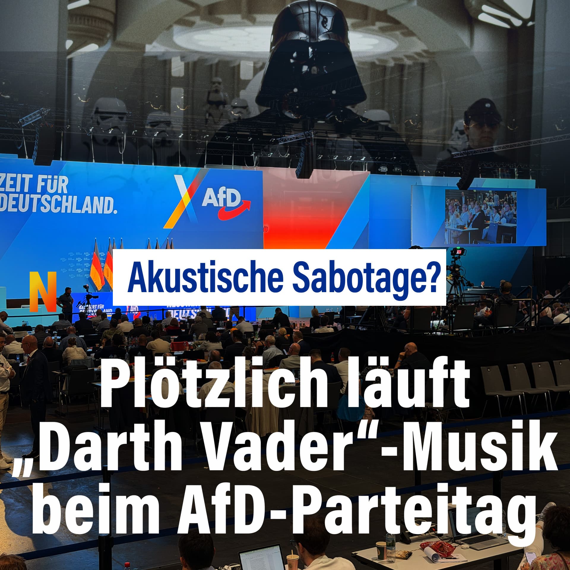 Akustische Sabotage? Plötzlich läuft „Darth Vader“-Musik beim AfD-Parteitag