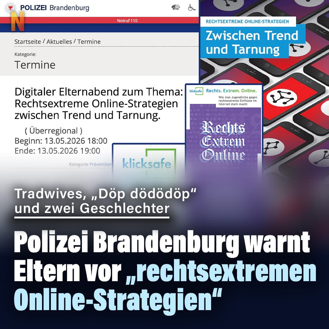 Polizei Brandenburg warnt Eltern vor „rechtsextremen Online-Strategien“