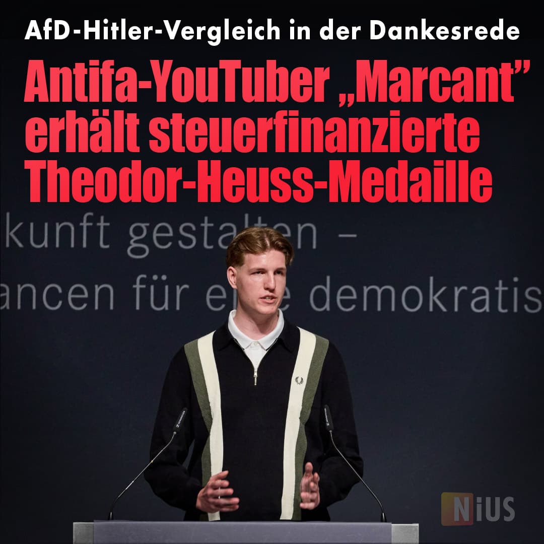 Antifa-YouTuber „Marcant“ erhält steuerfinanzierte Theodor-Heuss-Medaille