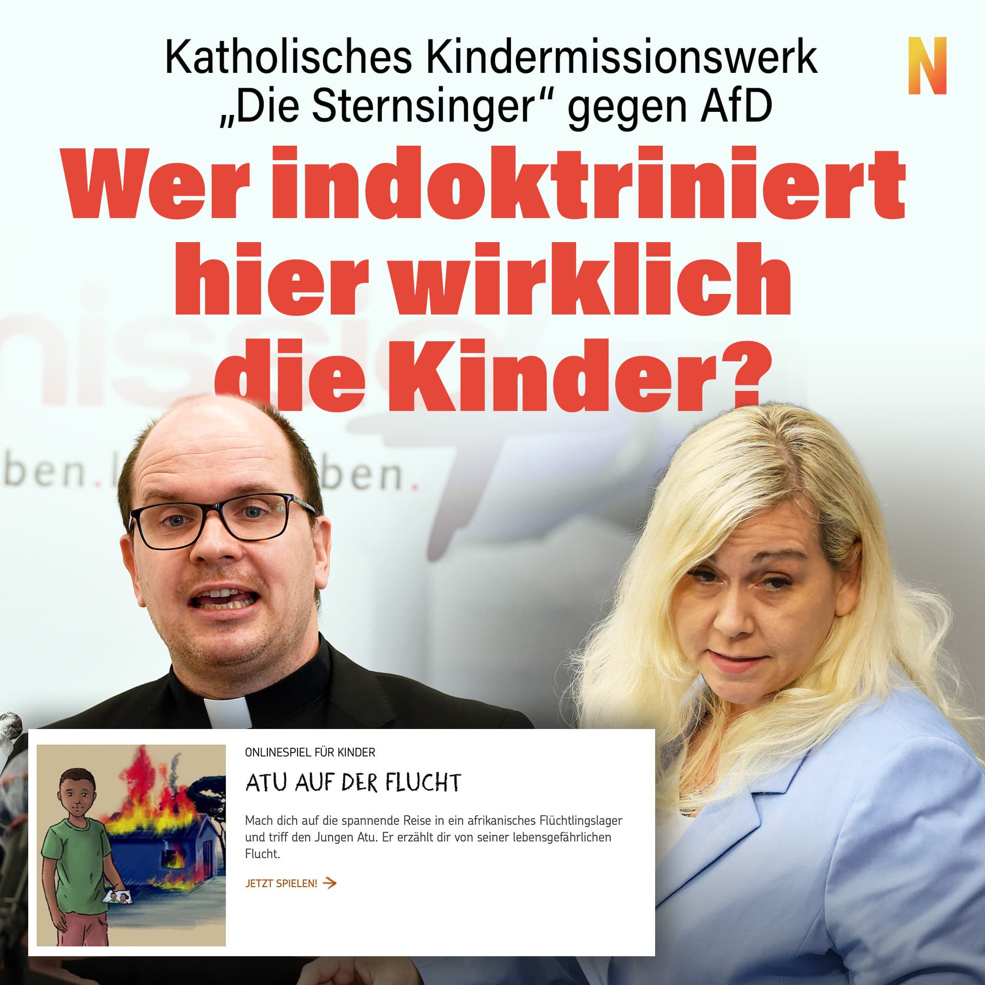 Katholisches Kindermissionswerk „Die Sternsinger“ hetzt gegen AfD und indoktriniert Kinder mit Online-Fluchtspiel