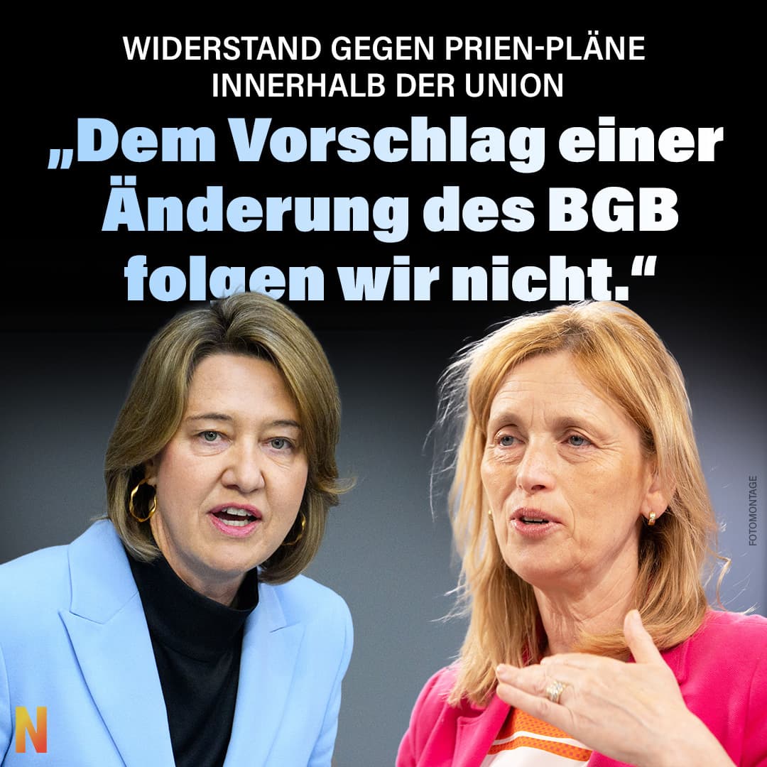 Widerstand gegen Prien-Pläne: „Dem Vorschlag einer Änderung des BGB folgen wir nicht.“
