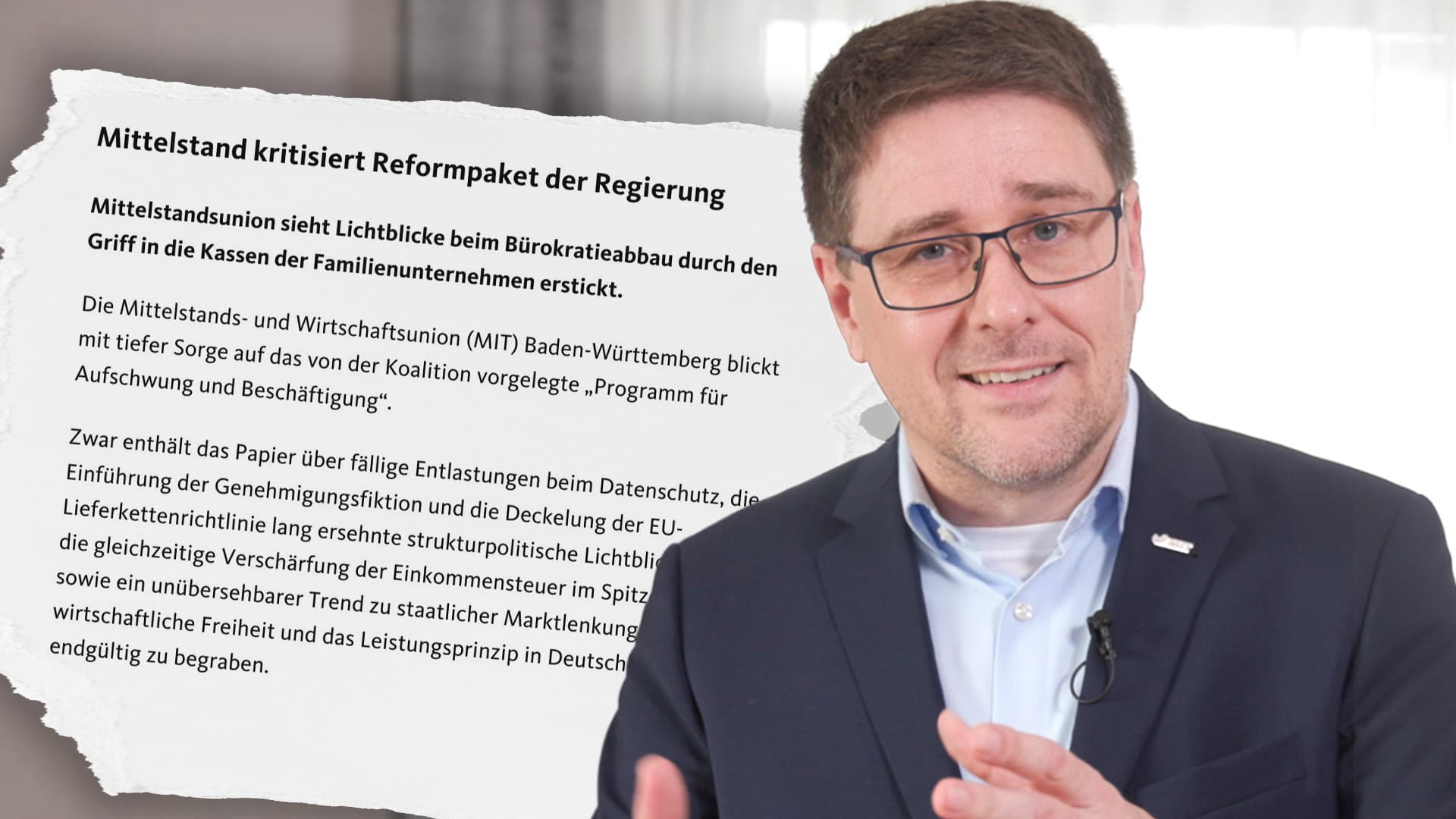 „Wortbruch und Linksruck“! Mittelstandsunion BW sieht Kern der Wirtschaft durch Reformpaket bedroht