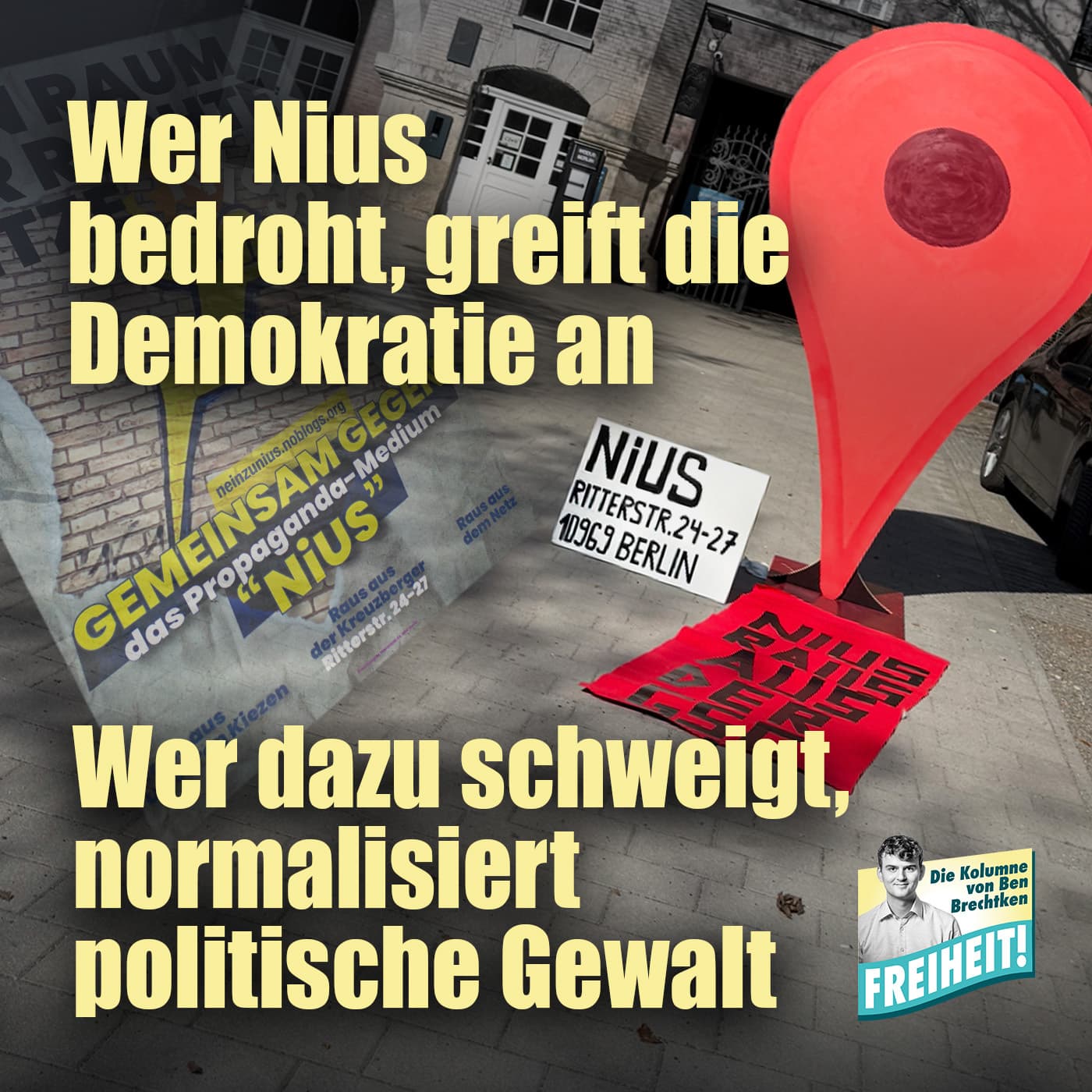 Wer NIUS bedroht, greift die Demokratie an – wer dazu schweigt, normalisiert politische Gewalt